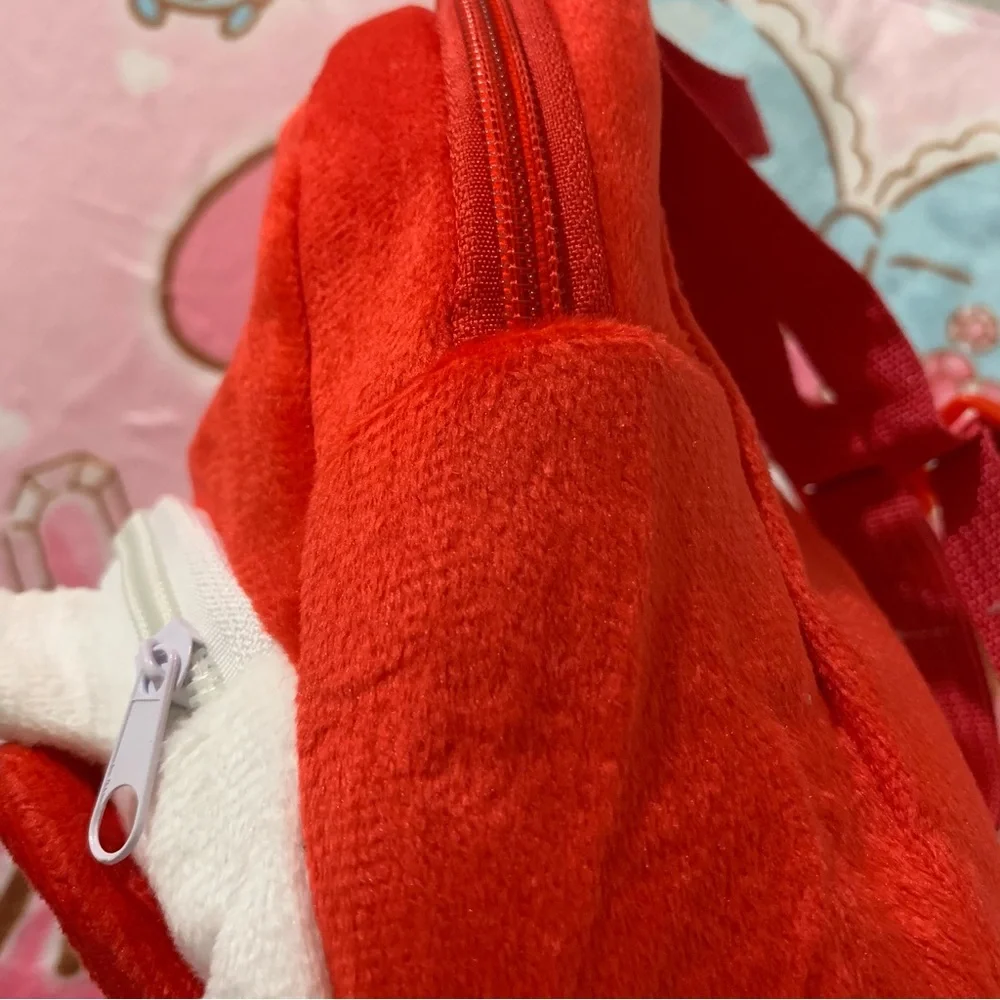Hello Kitty Red and White Plush Mini Backpack with Front Pocket NWOT